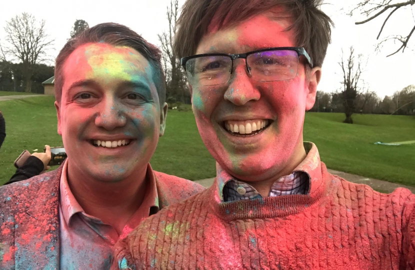 Enjoying Holi with Cllr Millson