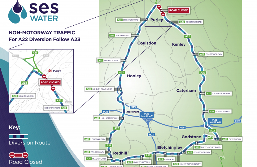 Coulsdon Redirected traffic