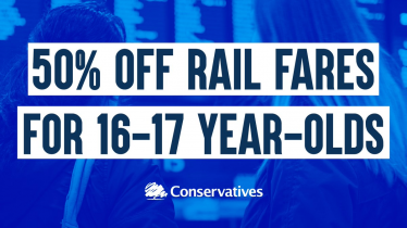 50% off Rail Fares for 16-17 year olds